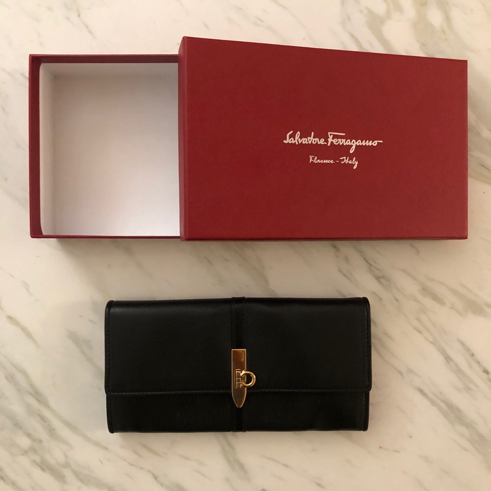 Black Ferragamo leather wallet